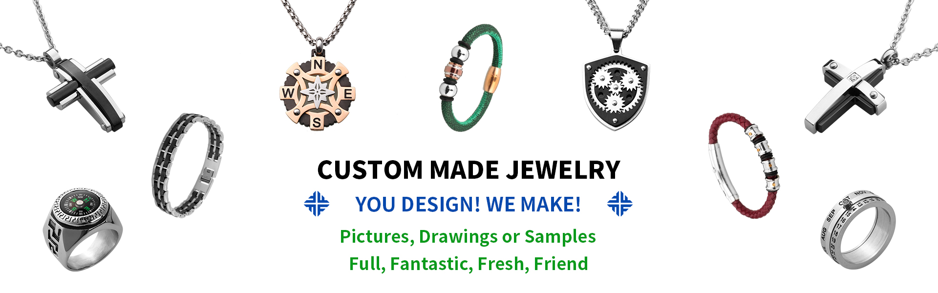 rozsdamentes acélból készült ékszerek, divatékszerek és kiegészítők, ékszer nagykereskedők és gyártók,Dongguan Fullten Jewelry Co., Ltd