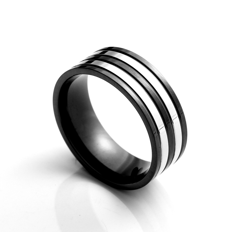 Men\\\\\\\\\\\\\'s Stainless Steel Ring Two Tone Black Playing Ring Ring