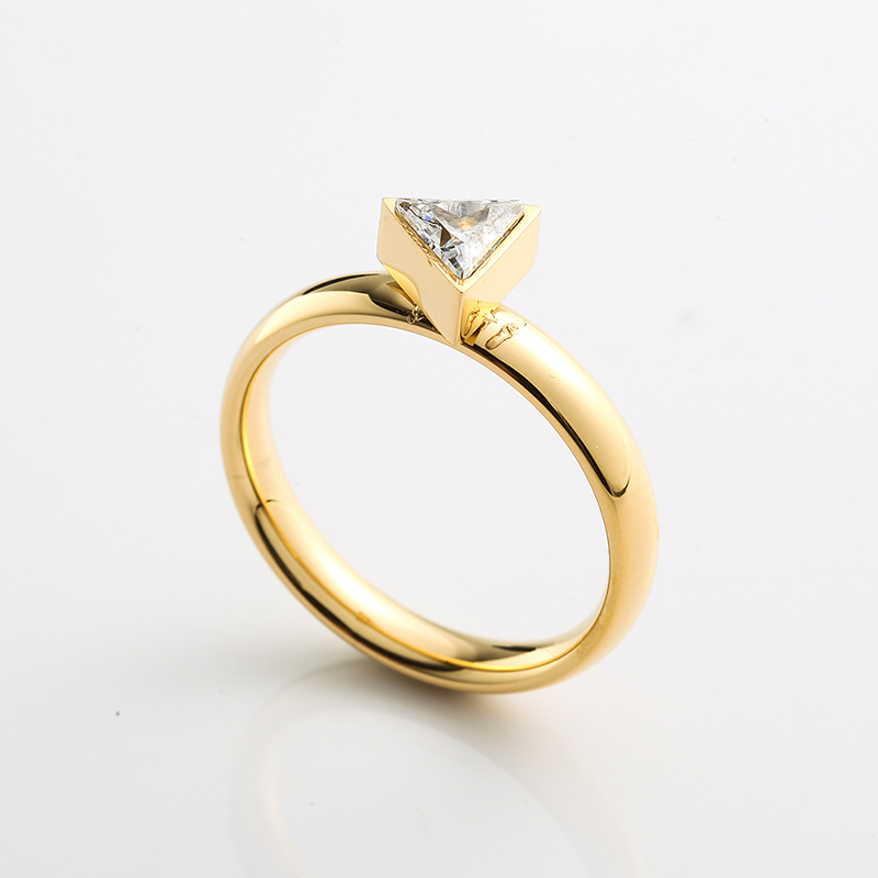 Női rozsdamentes acél gyűrű arany \/ rózsaszín \/ ezüst gyűrű CZ kő gyűrű